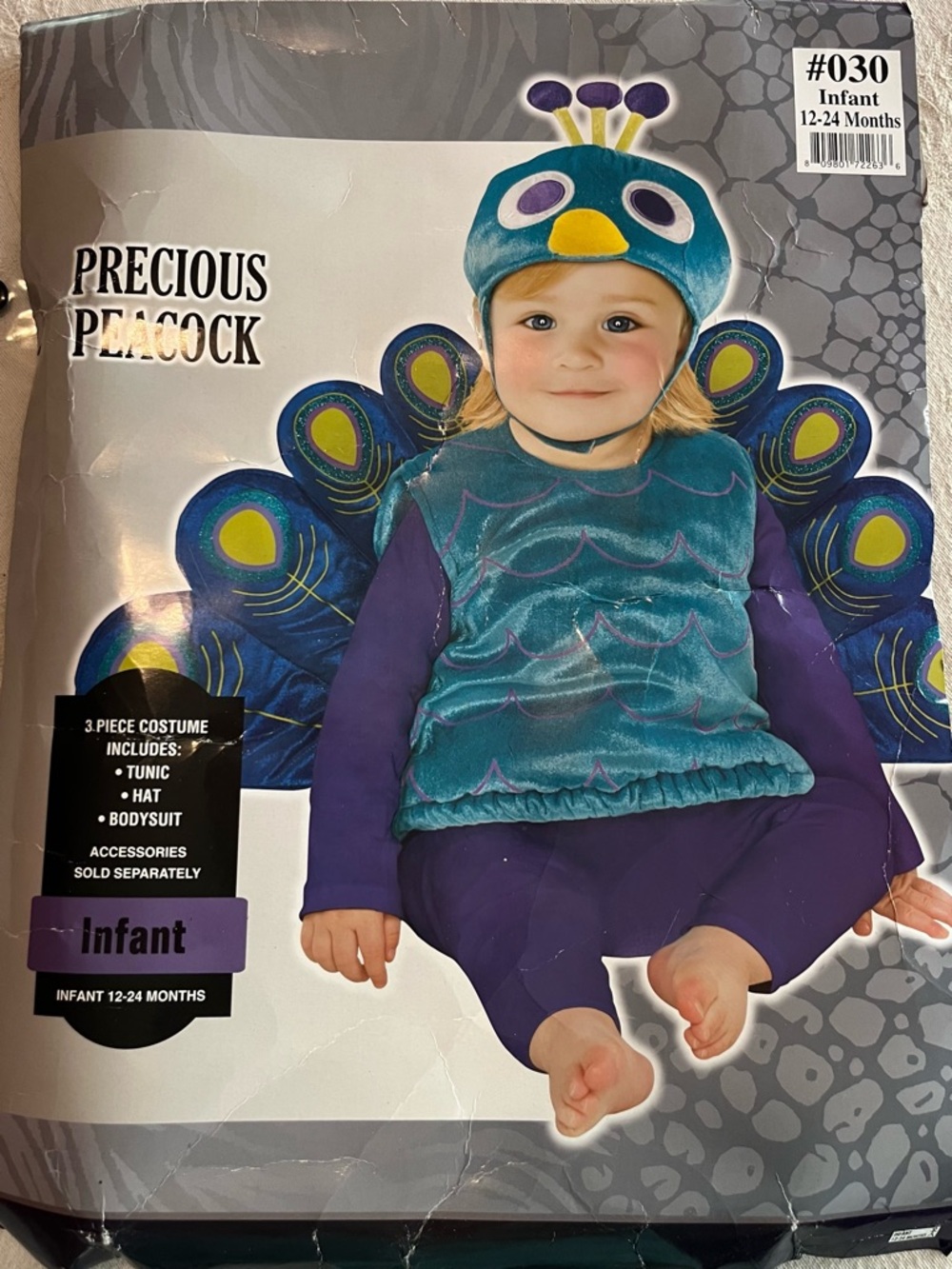 Precious Peacock Infant Halloween Costume - Teal & Purple Size 12-24 months NWT
